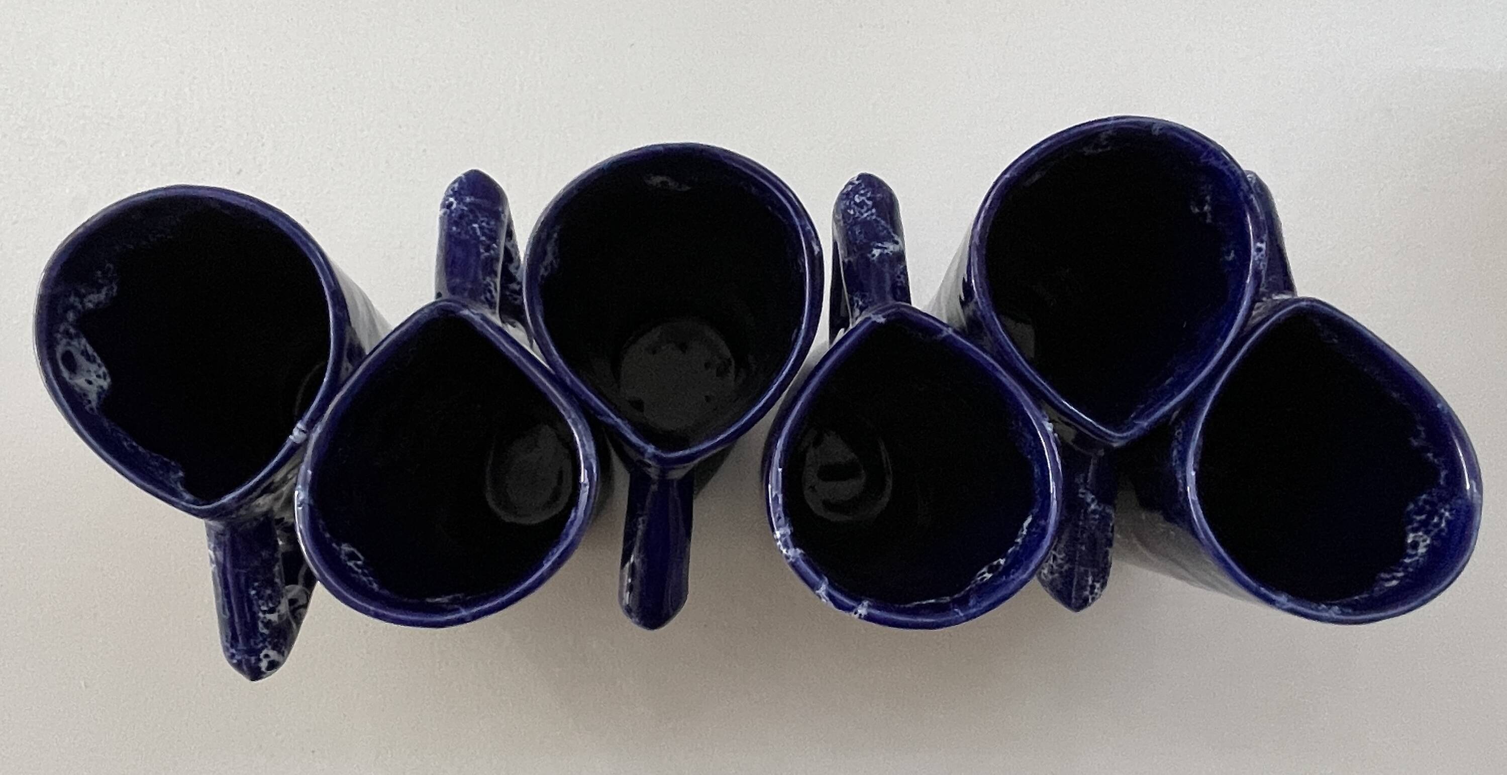Ceramic orangeade service in ultramarine blue, workshop 59 - Vallauris -