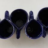 Ceramic orangeade service in ultramarine blue, workshop 59 - Vallauris -