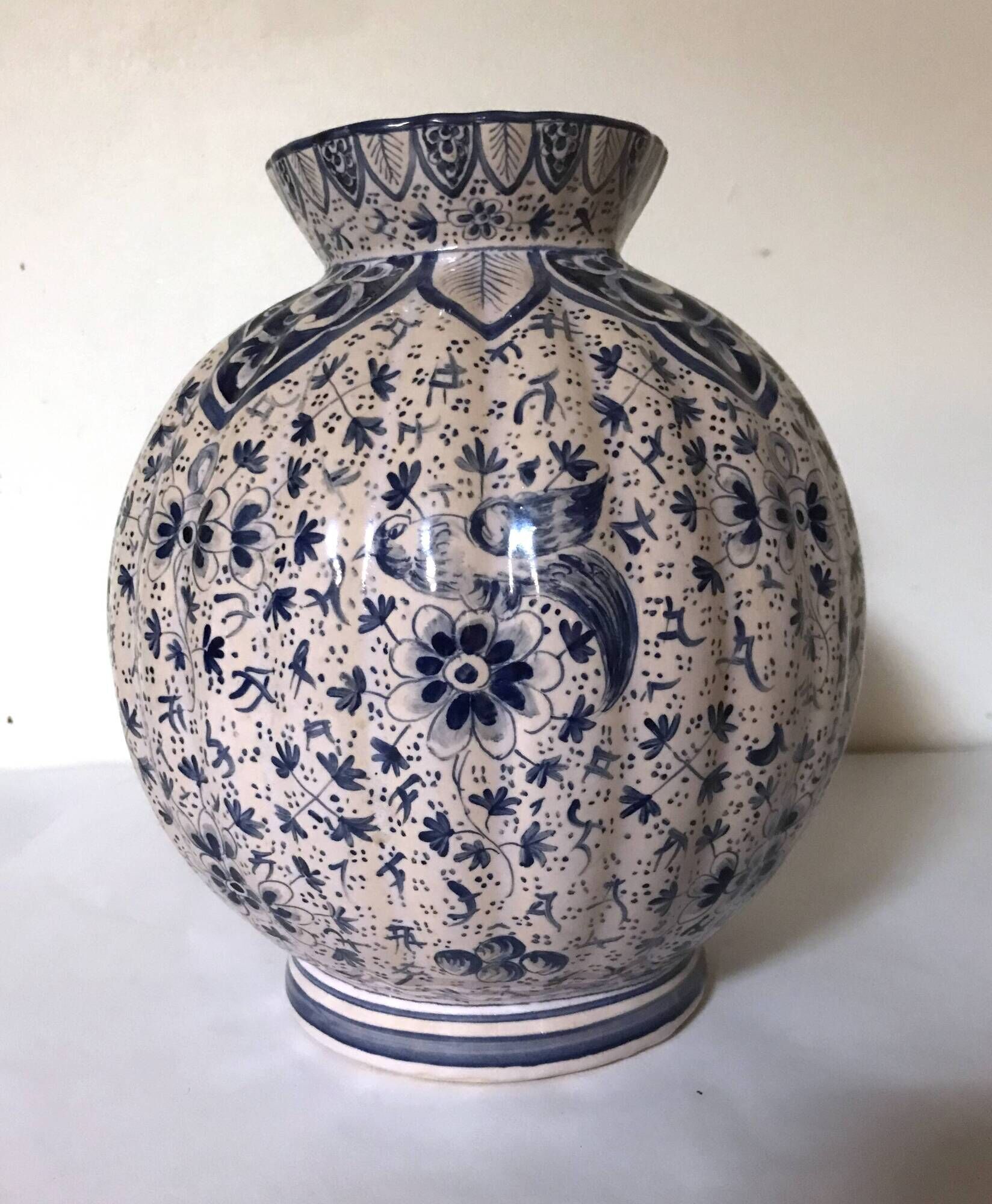 Clamecy vase. rare iznik model. antique ceramic. 19th century. make an offer.