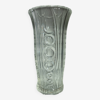 Vase Art Déco en verre pressé
