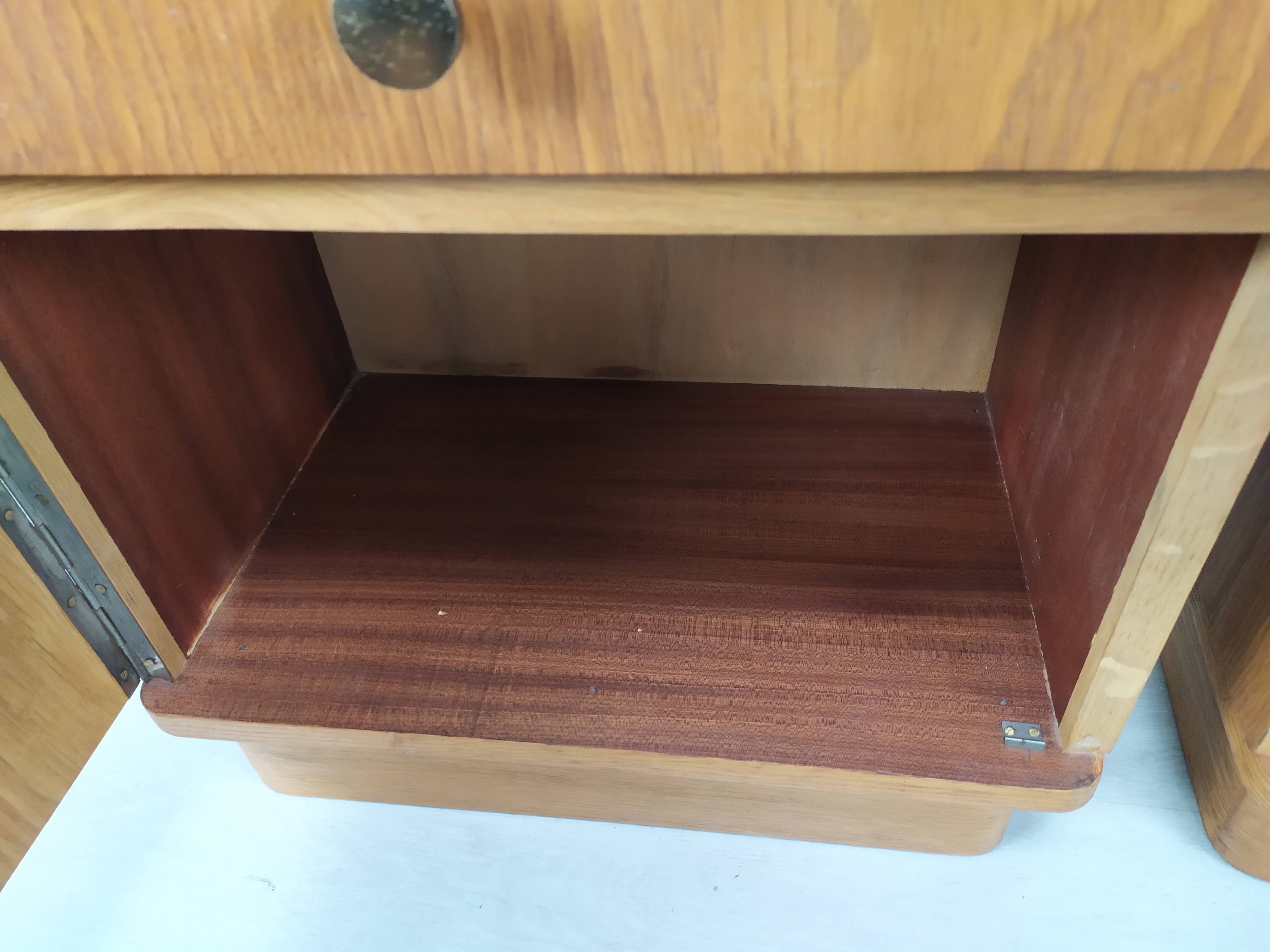 Pair of vintage oak bedside tables
