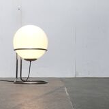 Vintage globe floor lamp in glass and chrome from the space age.