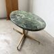 Table basse en marbre vert et laiton par Michel Kin pour Arflex