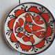 5 handmade ceramic plates Romania slavic bohemian birds table or wall