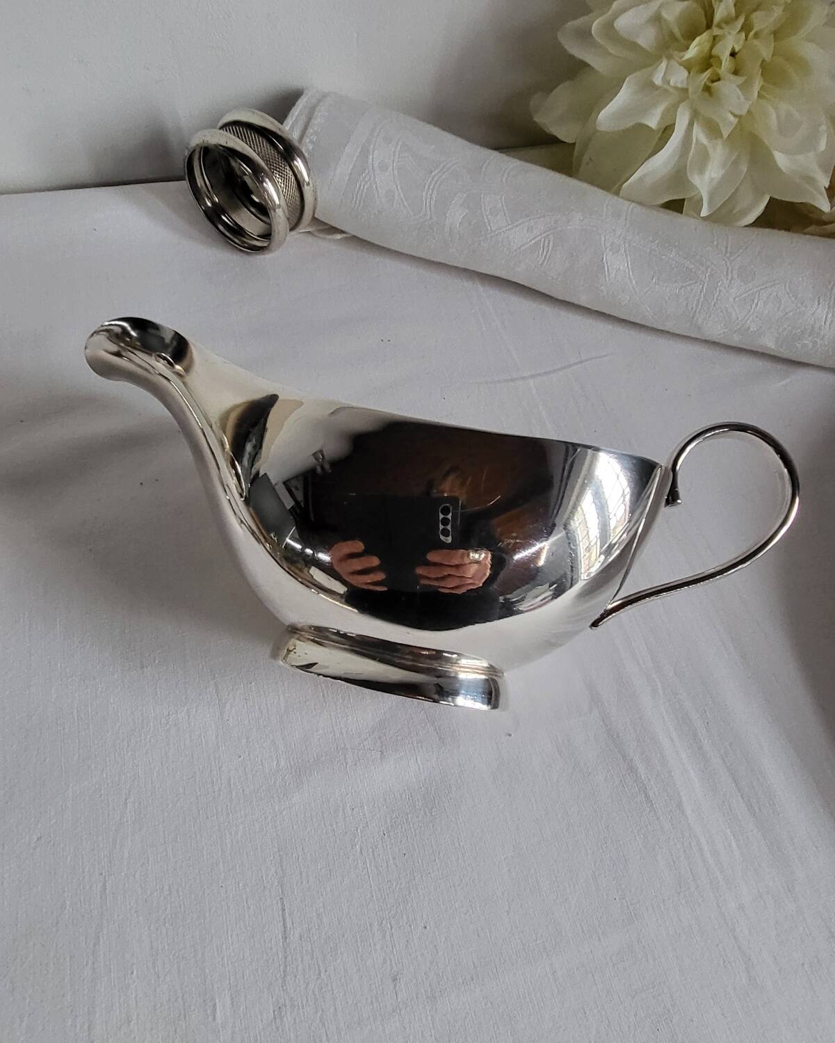 Silver-plated sauce boat