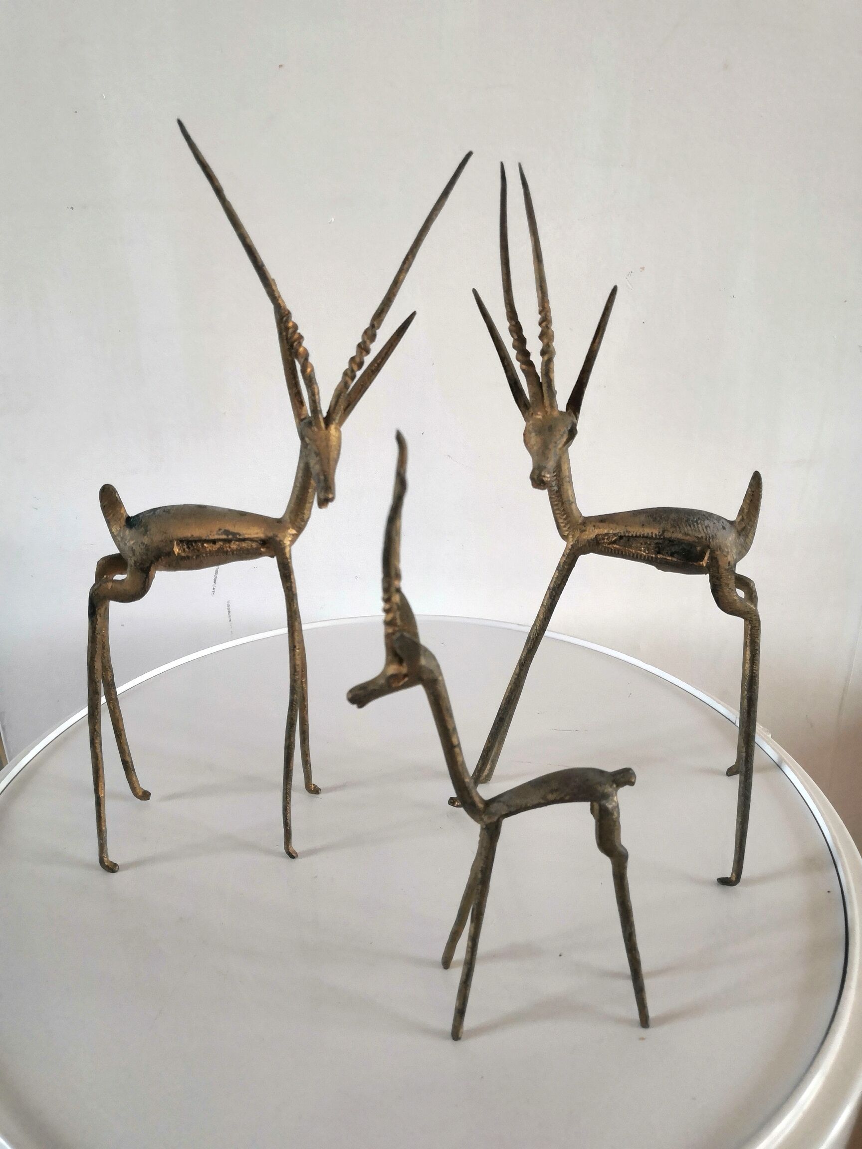 Figurines antilope en bronze vintage