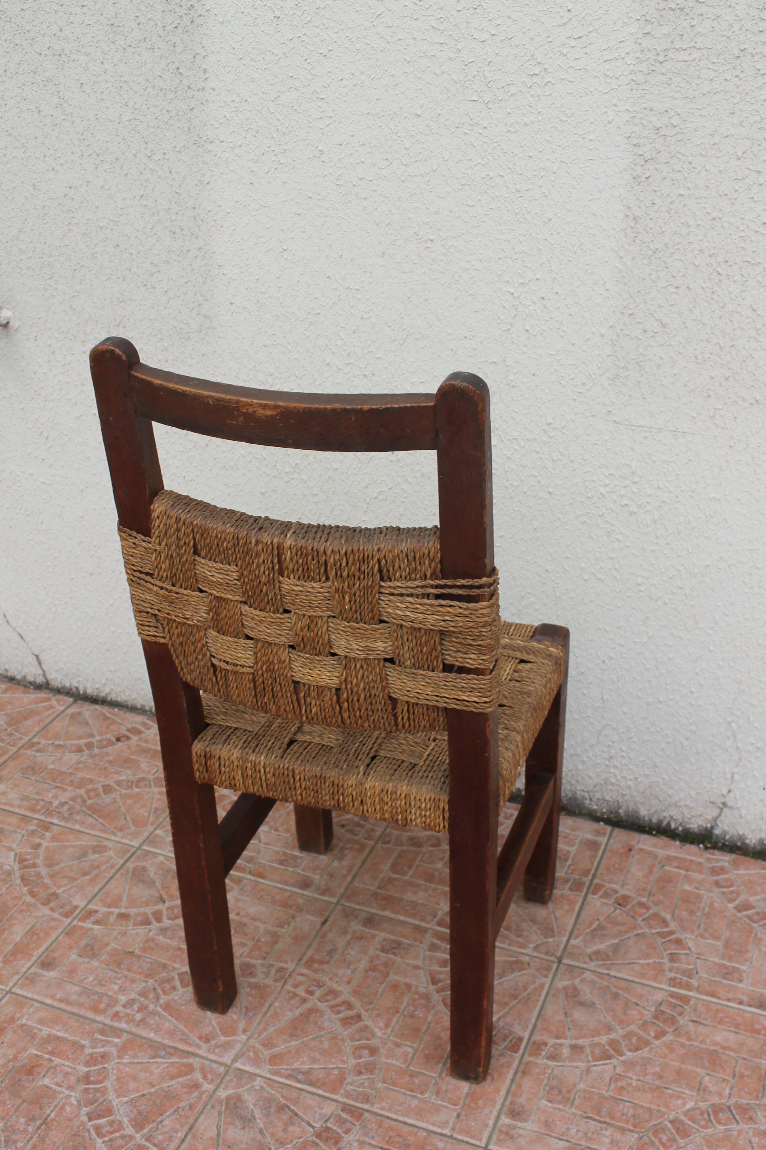 Cord and wood chair