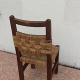 Cord and wood chair