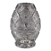 Vintage Cut Crystal Glass Vase, Glasswork Novy Bor, 1950's.
