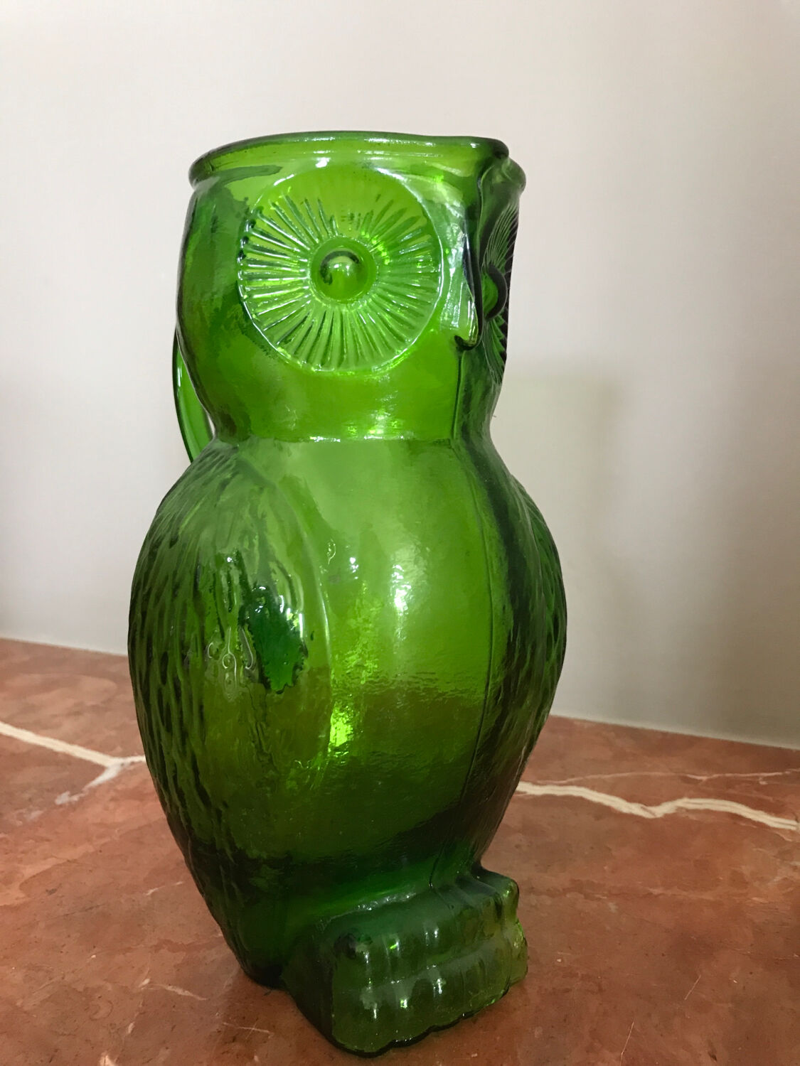Vintage pitcher Kanawha green owl