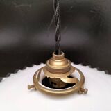 Pair of opaline pendant lights