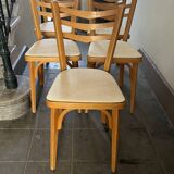 Chaises Baumann Bistrot Vintage Skaï Blanc