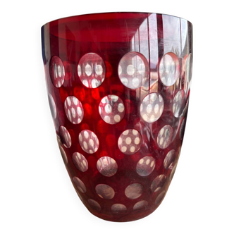 Large Bohemian crystal vase
