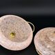 Pair of pink marbled Clichy glass pendant lights – 1950s