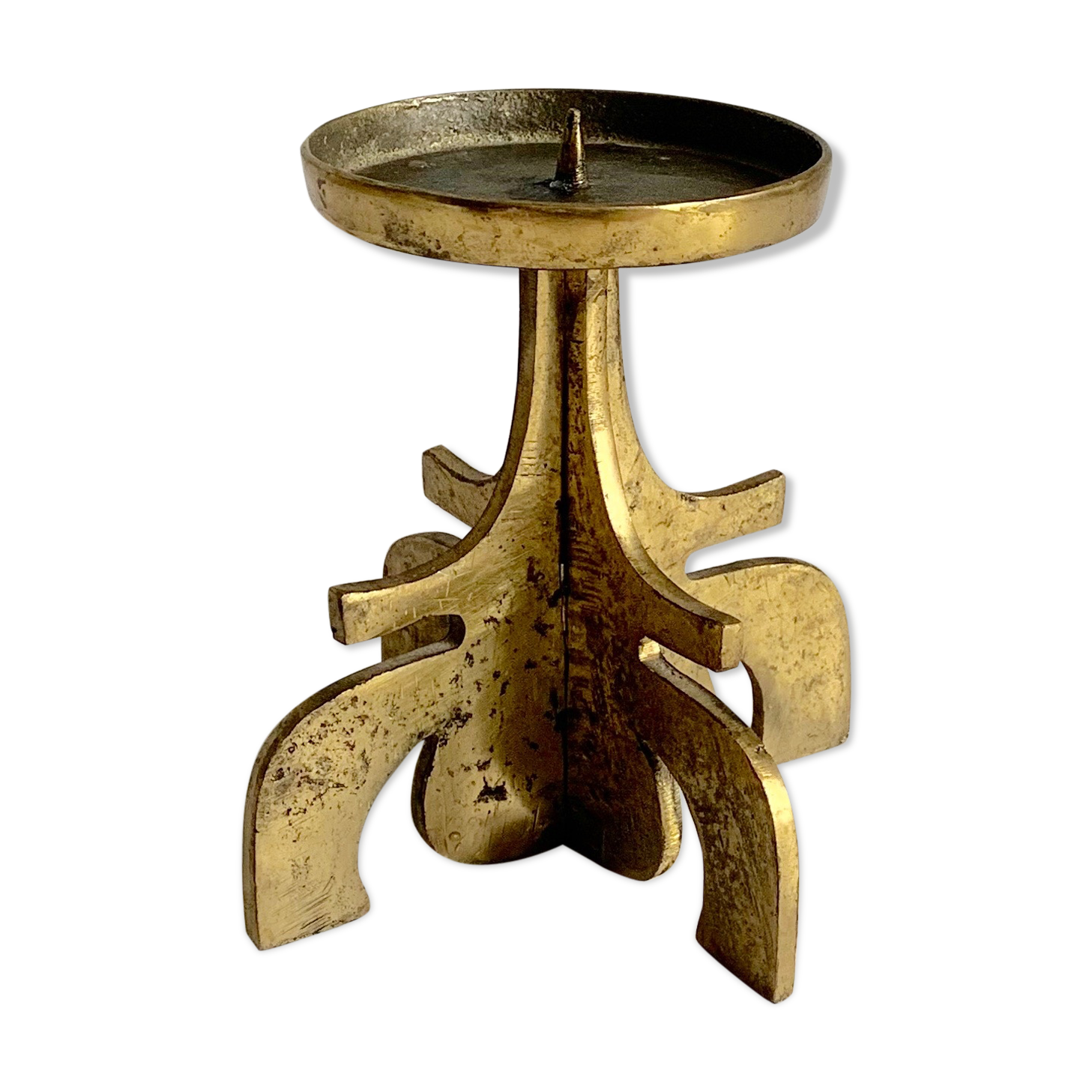 Brutalist Bronze Candleholder, 1970s