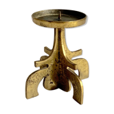 Bougeoir brutalise en bronze années 1970
