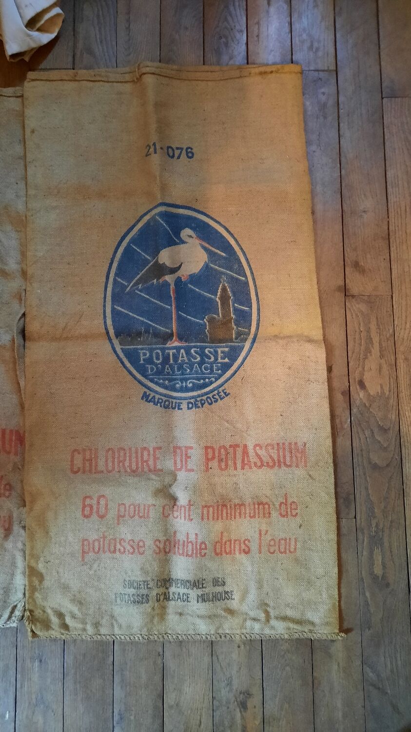 Set of 5 bags in burlap potash from Alsace