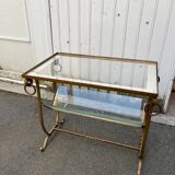 Gold magazine rack / side table, 50s