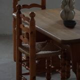 Set of 6 modern French brutalist chairs, in the style of Charles Dudouyt, made in the 1960s.