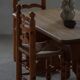 Set of 6 modern French brutalist chairs, in the style of Charles Dudouyt, made in the 1960s.
