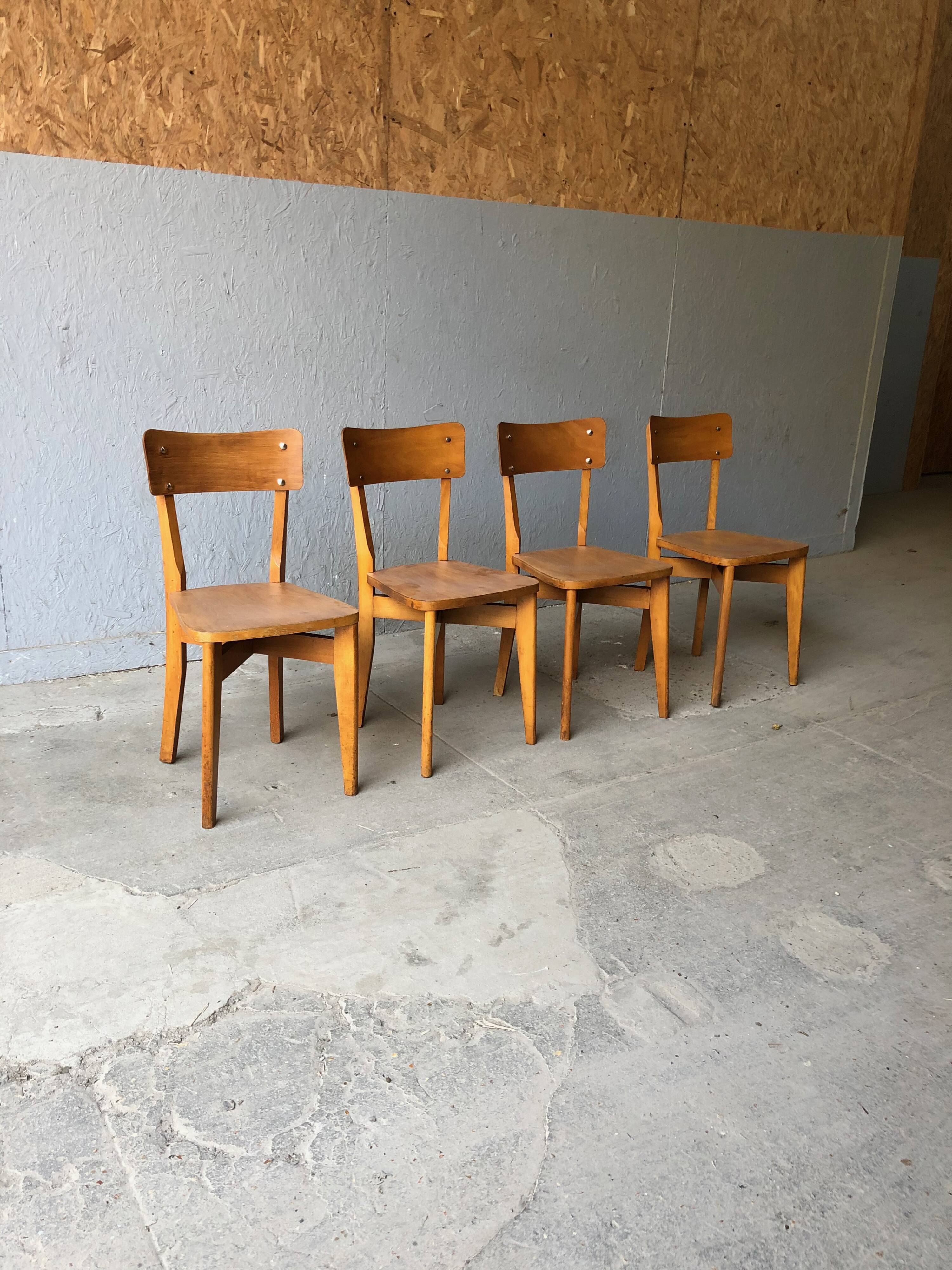 Set de 4 chaises bois Luterma
