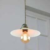 Mid-Century Italian Ceramic and Brass Pendant Lamp
