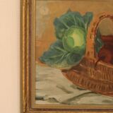 Original Swedish Oil on Canvas “Vegetable Basket” – G Wald Vintage