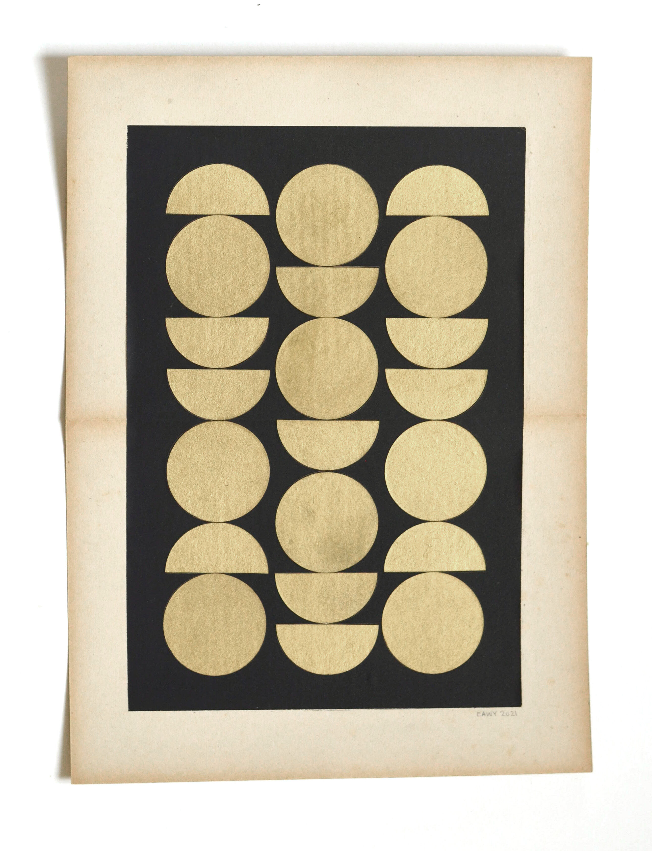 Collage on old paper • Suspension points • signed Eawy