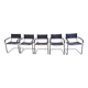Set of 5 leather/chrome cantilever chairs