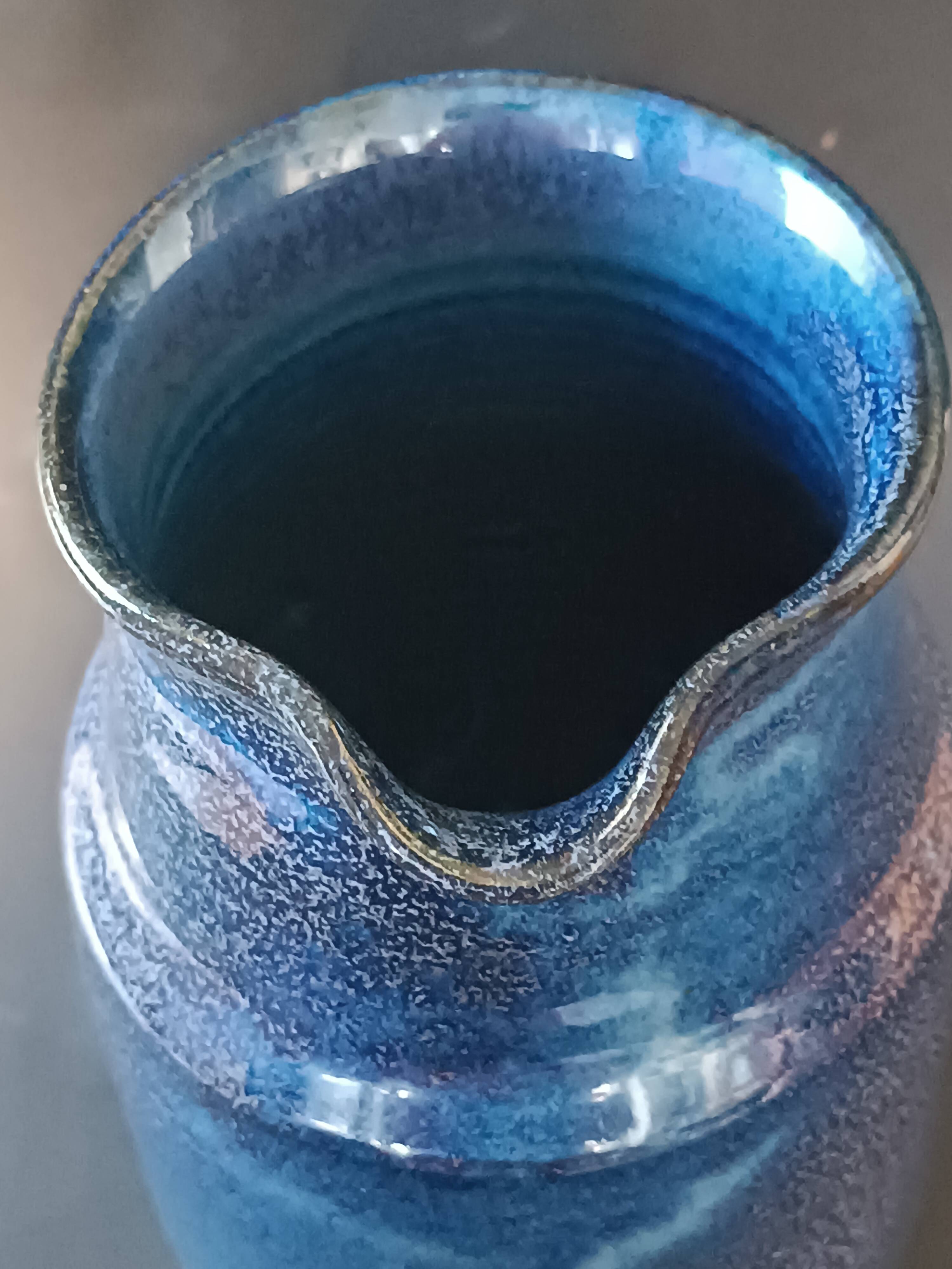 Blue stoneware jug La Combe du Lac Lamoura