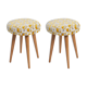Set of two yellow and beige stools, mid-century, Europe, 1960s.