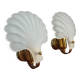 Vintage frosted glass shell wall sconces