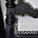 Trône bois classique noir et blanc