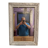Miroir XIXème gris shabby 77 x 53 cm