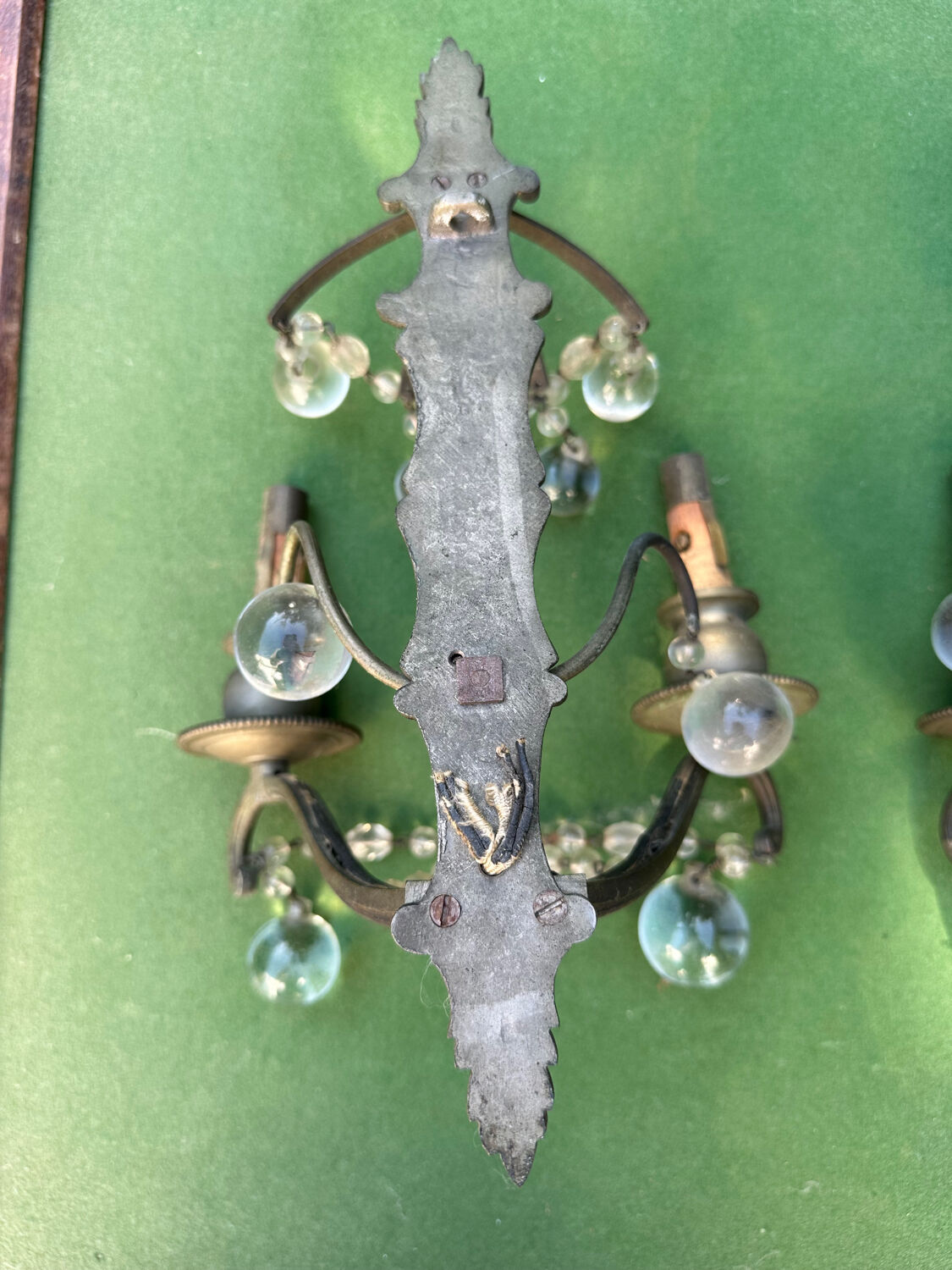 Pair of Art Nouveau / Art Deco Border Period Wall Lights 1920