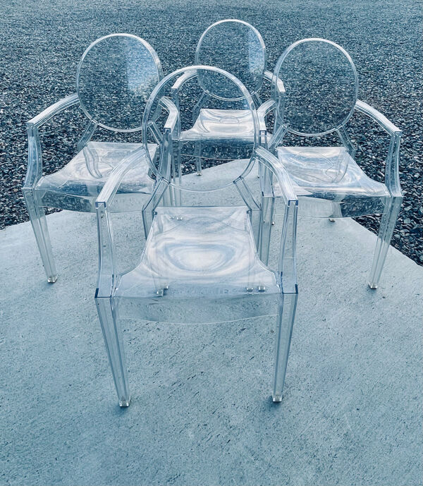 4 fauteuils Starck Louis Ghost