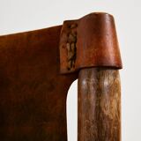 Hungarian calf leather lounge chair