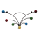 Wall-mounted coat rack with coloured balls, 50s design, vintage