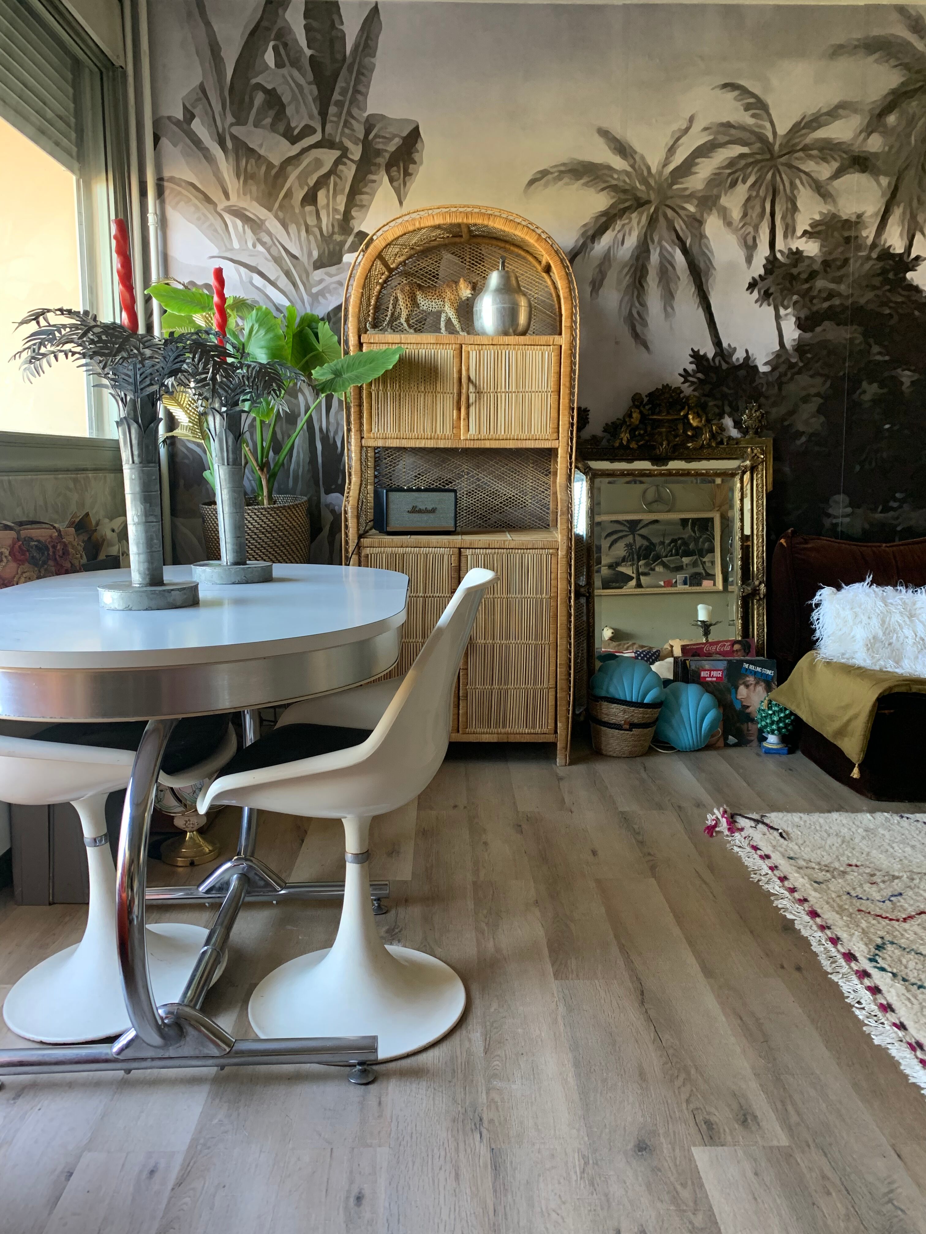 Vintage rattan bookcase