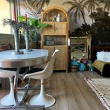 Vintage rattan bookcase