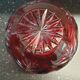 Red and white crystal ball vase