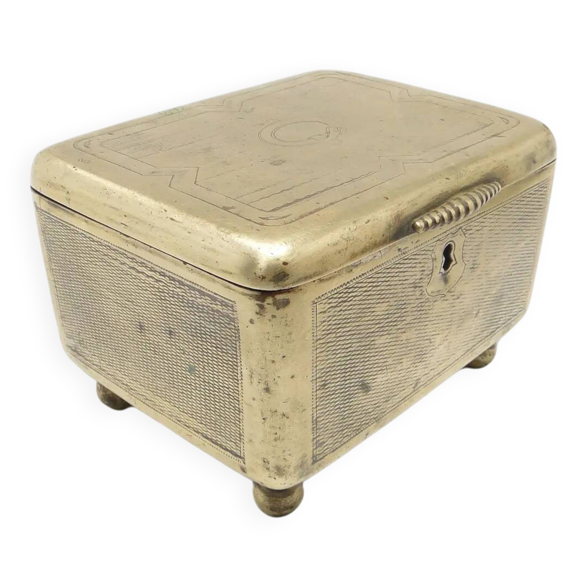 Sugar bowl, neoclassicism, silver-plated brass, Fraget, Poland, 19th century