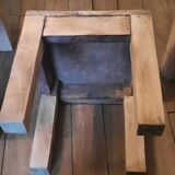 Brutalist wooden bedside tables