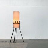 Mid-century tripod rocket floor lamp from the GDR of East Germany by Leuchtenbau Saller, 1960s.