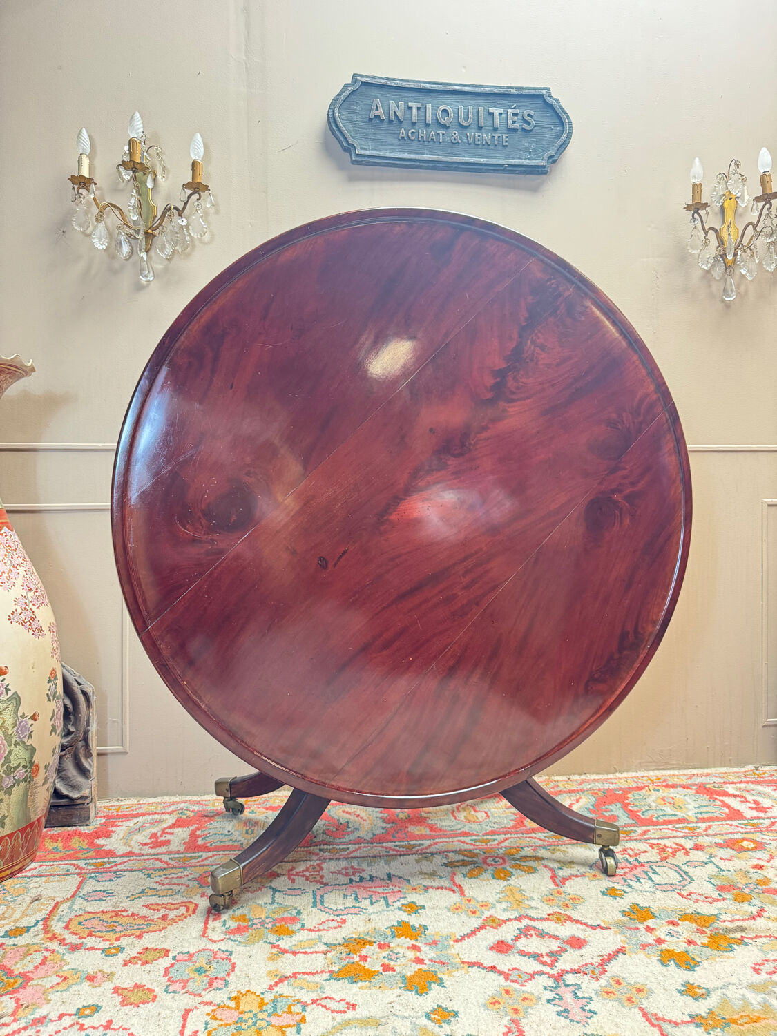 Jacob Desmalter mahogany pedestal table, stamped, Empire/Consulate period