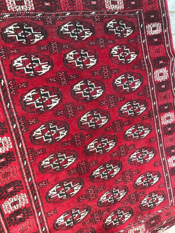 Vintage Bukhara 102 X 130 afghan turkmen carpet