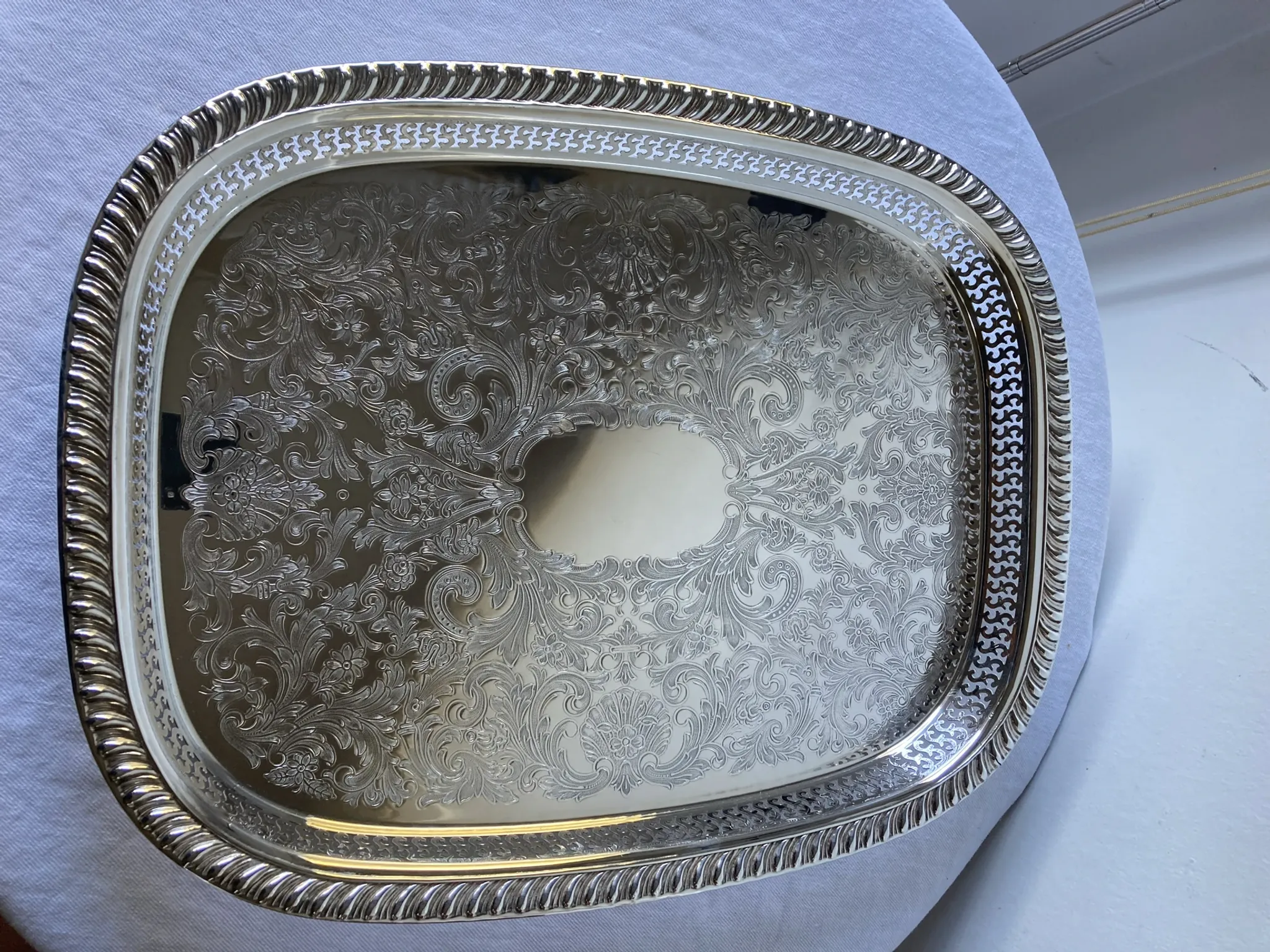Silver-plated serving tray