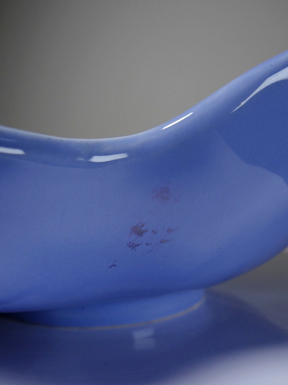 Vintage Chartres model faience and enamel pocket bowl from Longwy.