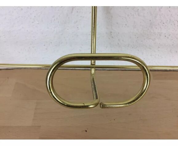 Wall-mounted gilded metal coat rack 4 hooks