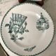 Set of 6 flat plates terre de fer saint-amand model "cartels" xixth